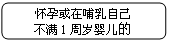 圆角矩形: 怀孕或在哺乳自己
不满1周岁婴儿的

